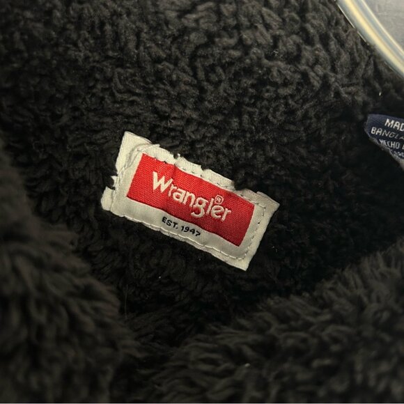 ❤️ Wrangler fleece lined Black Denim Jacket for Men XXL - Picture 4 of 9